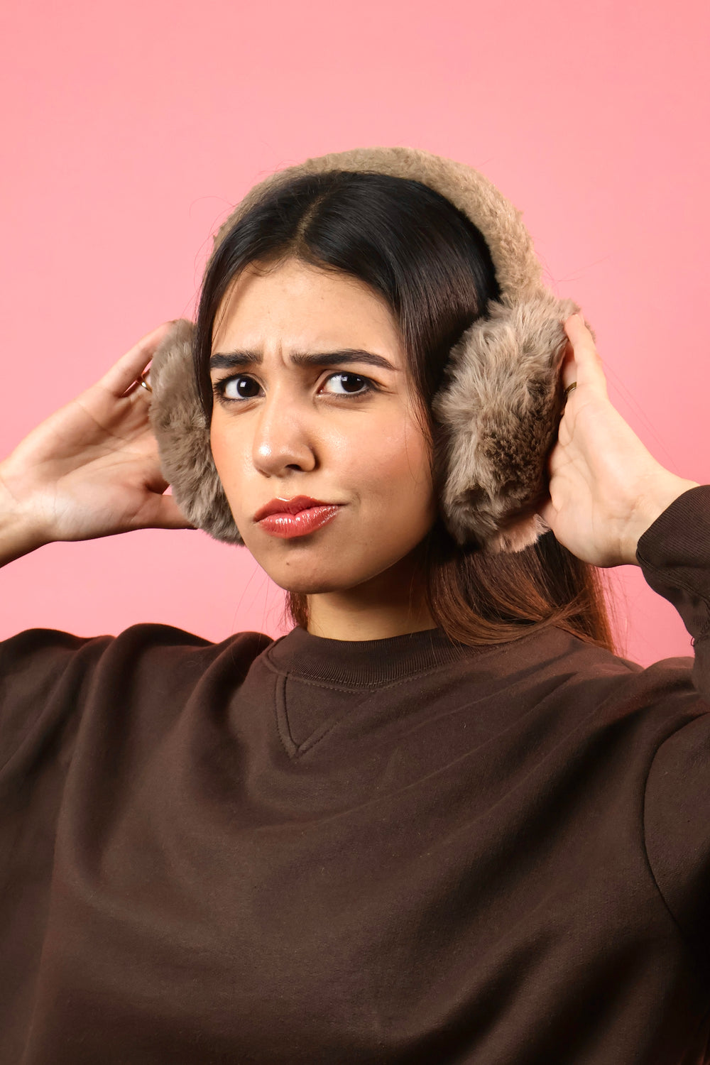 Caramel Fuzzy Earmuffs