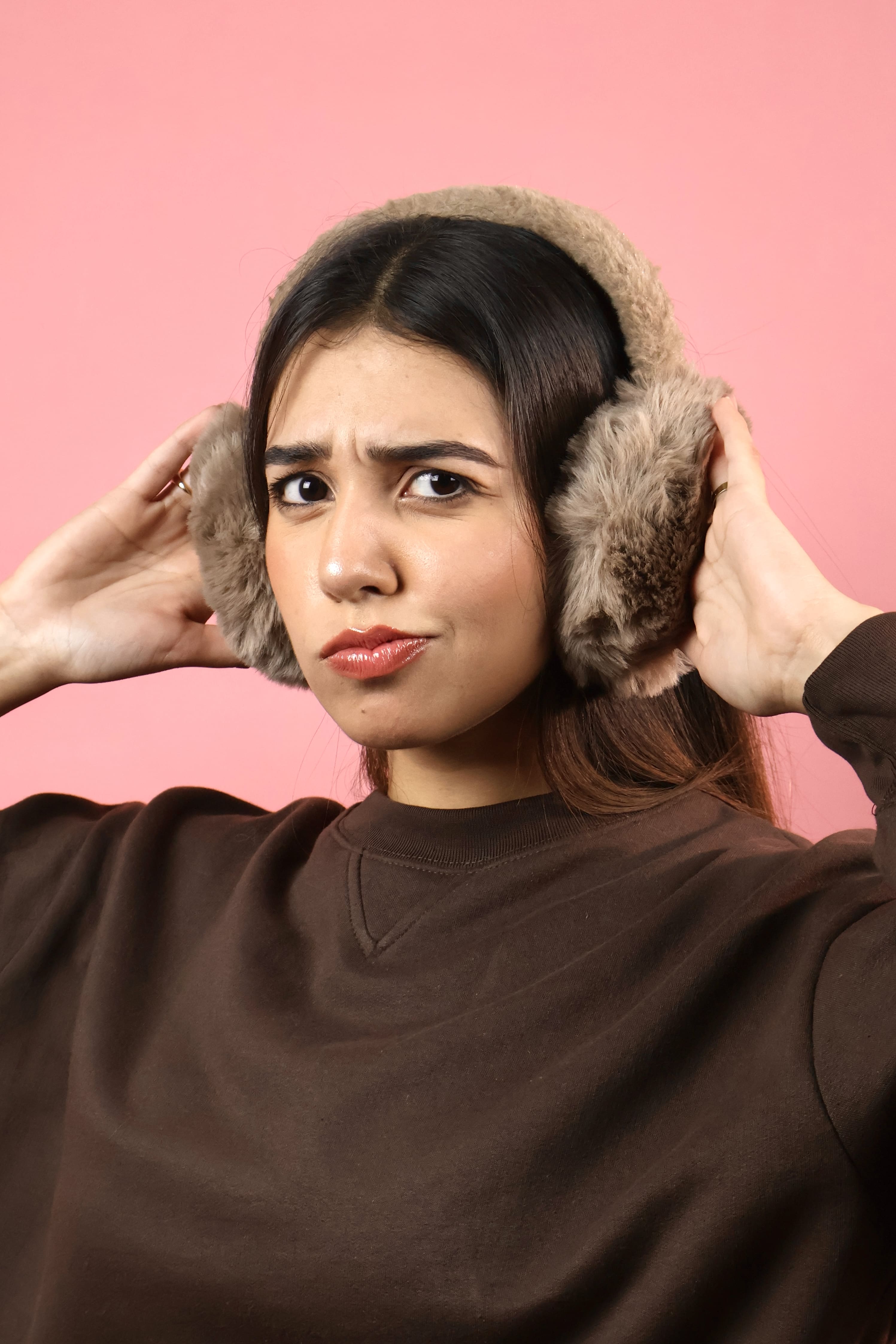 Caramel Fuzzy Earmuffs