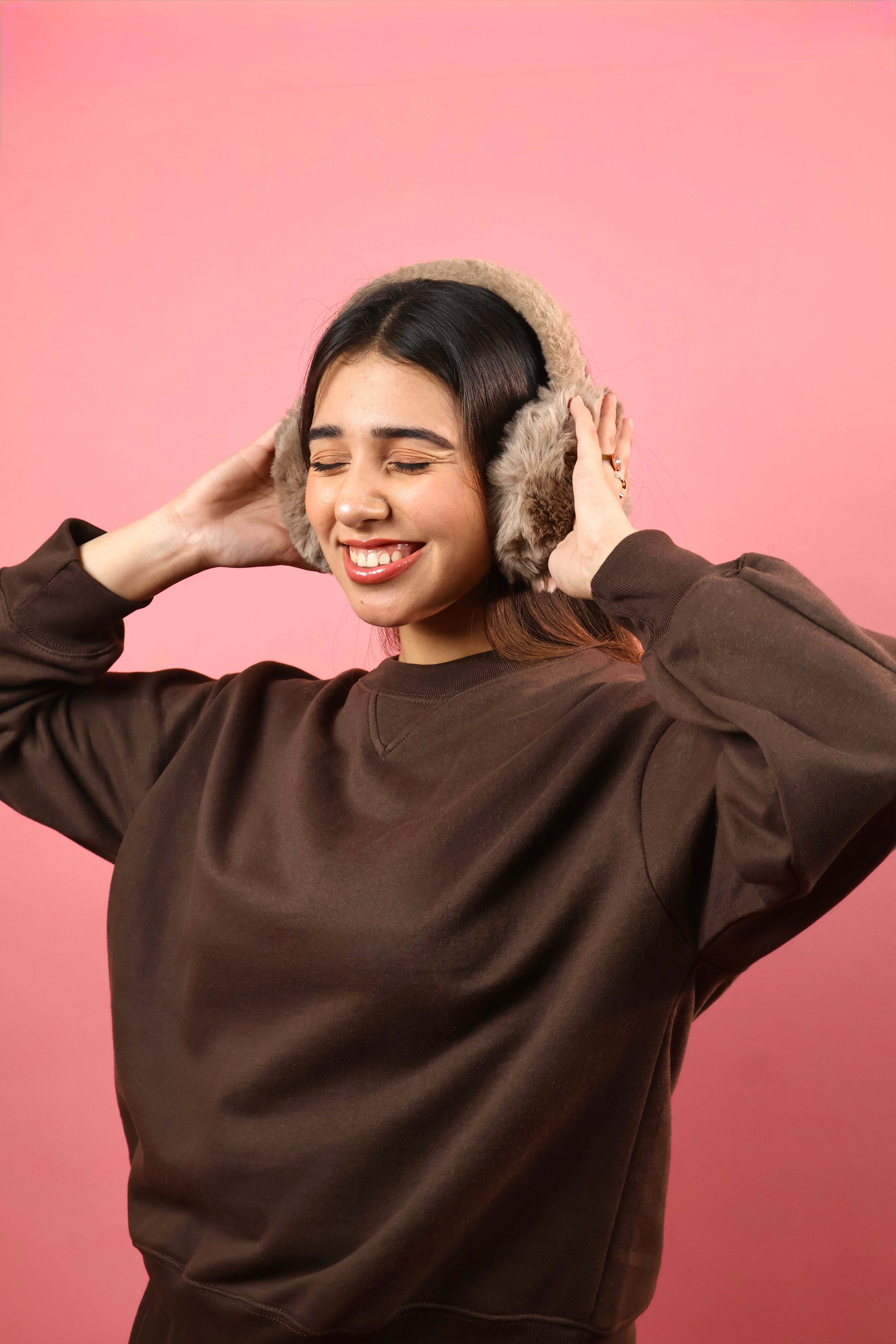 Caramel Fuzzy Earmuffs