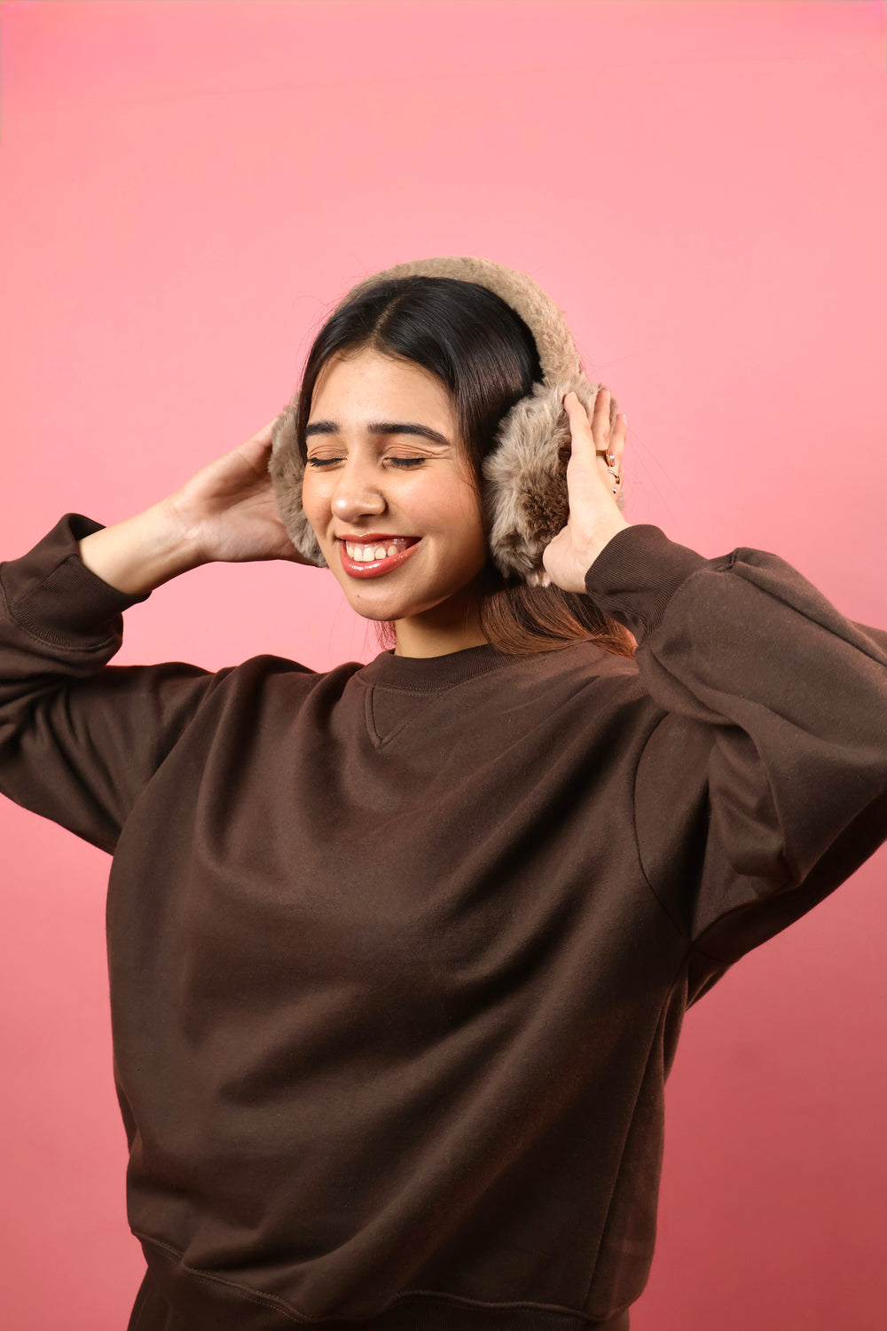 Caramel Fuzzy Earmuffs