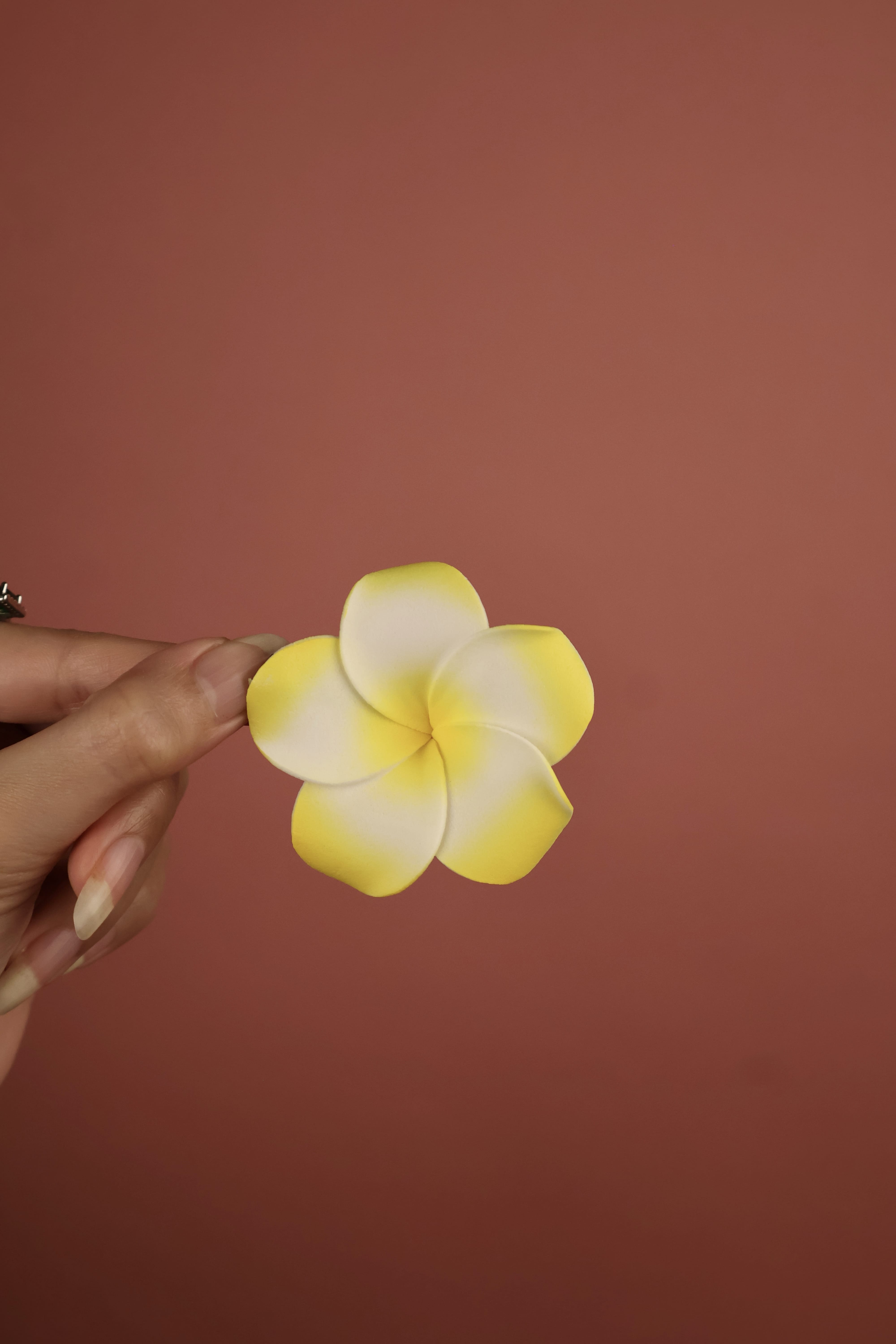 Artifical Plumeria Flower Clips