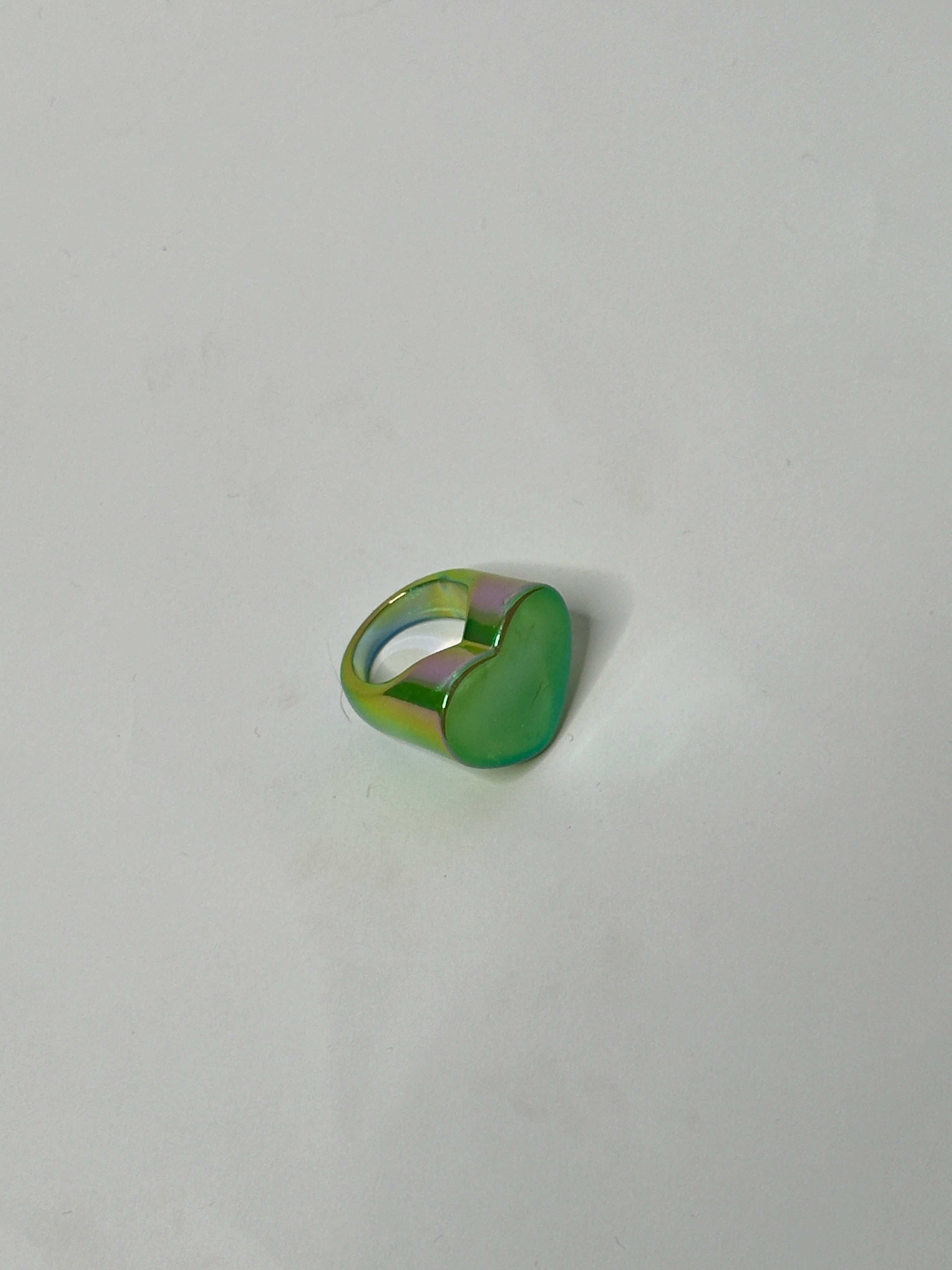 Holographic Block Heart Acrylic Ring
