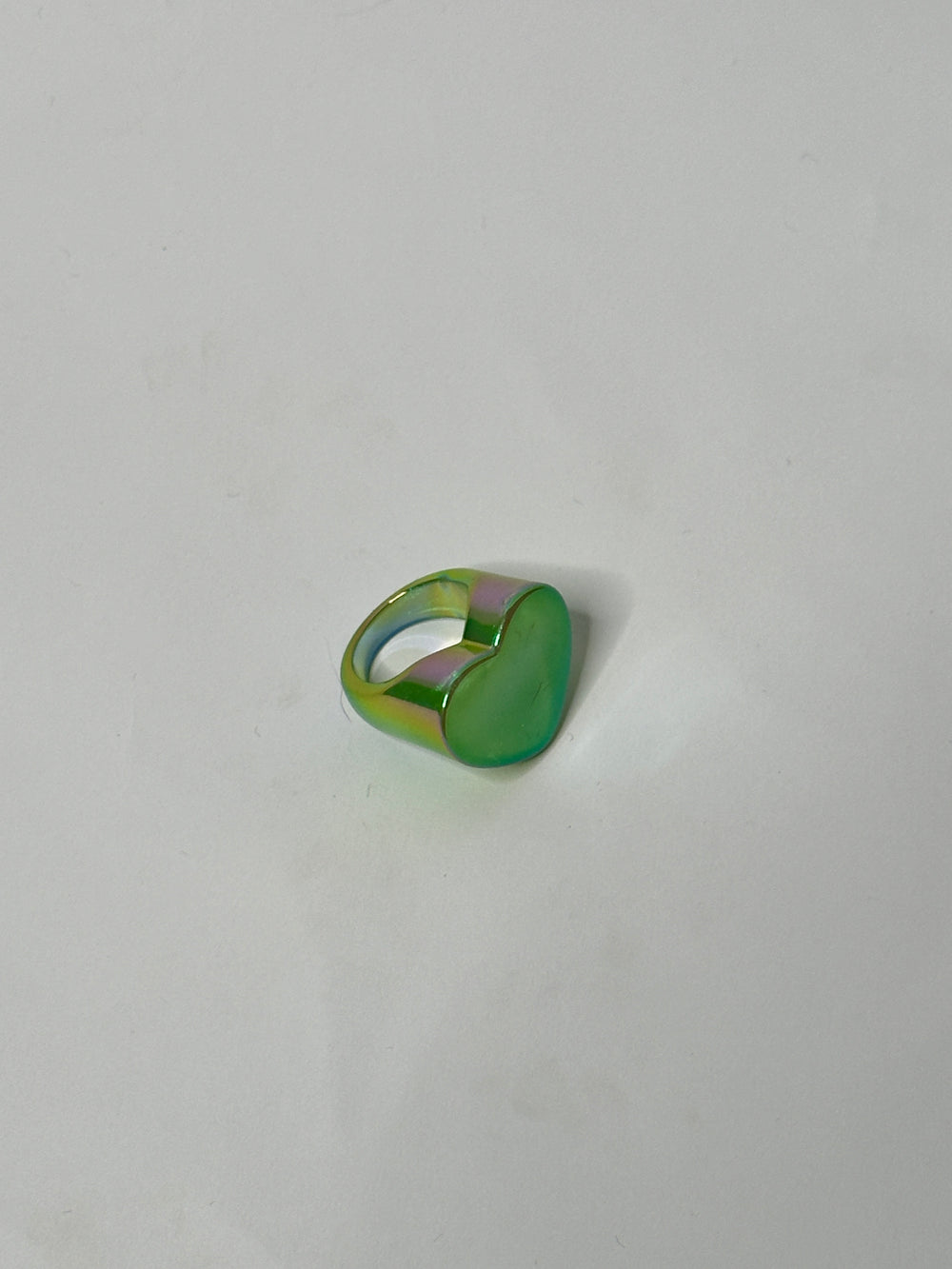 Holographic Block Heart Acrylic Ring