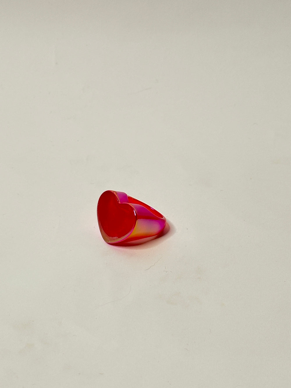 Holographic Block Heart Acrylic Ring