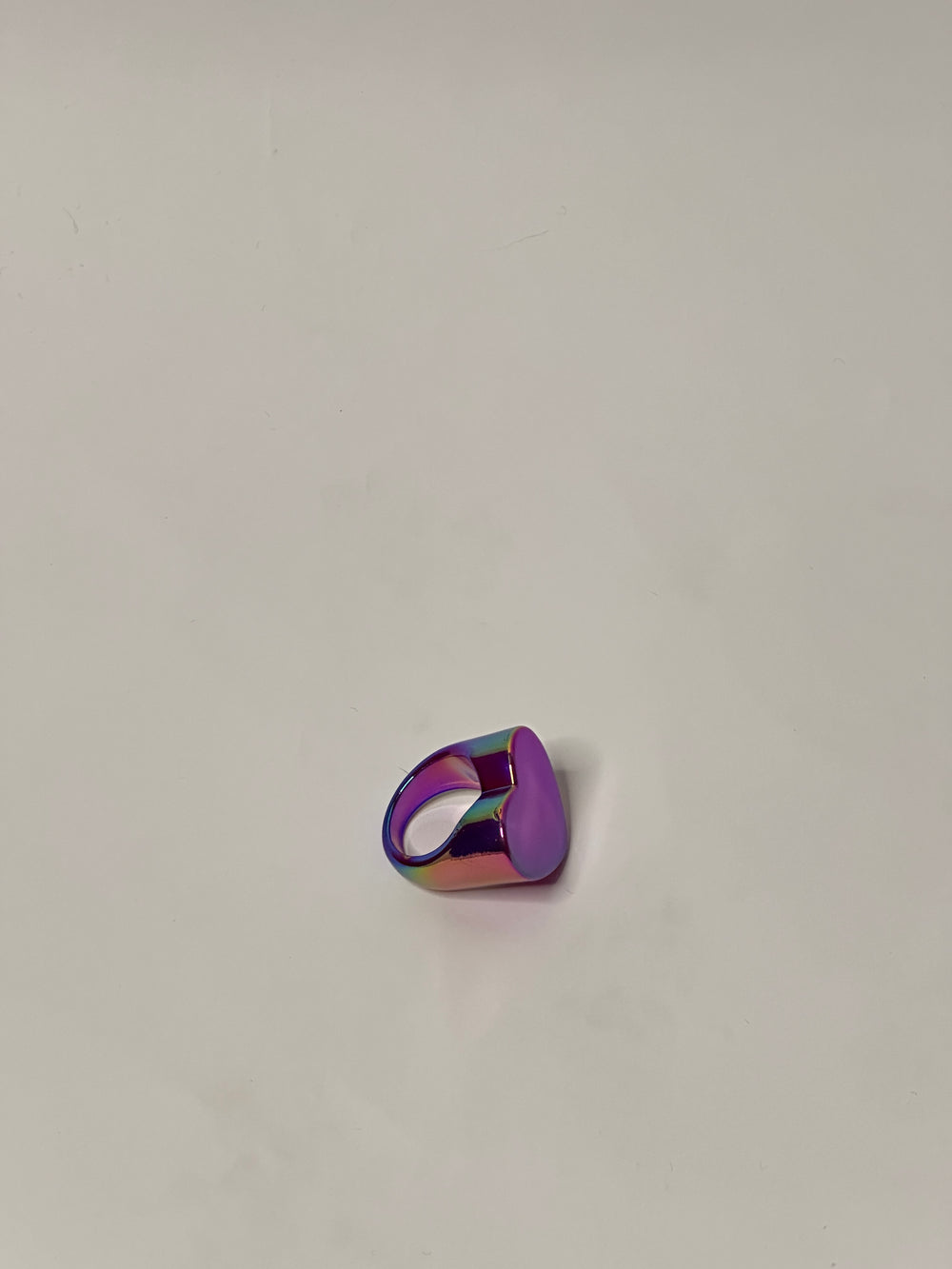 Holographic Block Heart Acrylic Ring